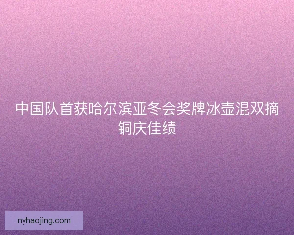 中国队首获哈尔滨亚冬会奖牌冰壶混双摘铜庆佳绩